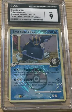 CGC 9 MINT Pokemon Empoleon FB 27/147 Supreme Victors 2009 Crosshatch Holo - Image 1