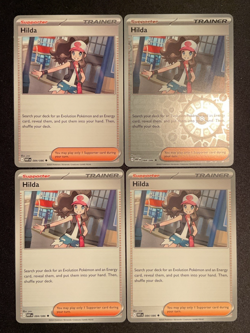 Pokemon TCG Playset - 4x Hilda 084/086 (1x Reverse, 3x Regular) White Flare - NM - Image 1