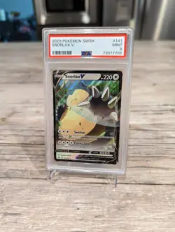 PSA 9 Snorlax V 141/202 Mint Pokemon Card 2020 Sword and Shield - Image 1