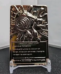 Pokemon 1999 Burger King limited edition 23K gold-plated Poliwhirl Card Only - Image 2