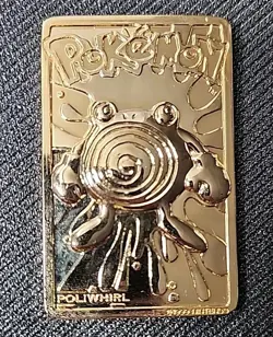 Pokemon 1999 Burger King limited edition 23K gold-plated Poliwhirl Card Only - Image 5