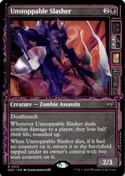 MTG Unstoppable Slasher (Showcase) Normal NM Duskmourn: House of Horror Magic 31 - Image 1