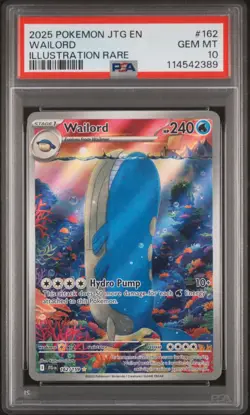 2025 POKEMON JTG EN-JOURNEY TOGETHER ILLUSTRATION RARE #162 WAILORD PSA 10 - Image 1