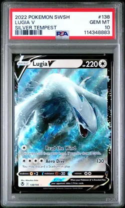 2022 POKEMON SWORD & SHIELD SILVER TEMPEST #138 LUGIA V PSA 10 - Image 1