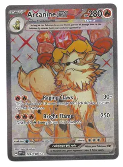 Arcanine ex 224/198 SV01: Scarlet & Violet Base Set Holo Pokemon TCG - NM - Image 1