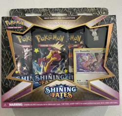 Pokemon TCG: Shining Fates BUNNELBY Mad Party Pin Collection Brand New & Sealed - Image 1