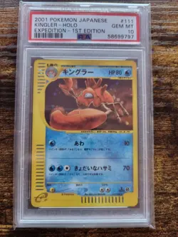 Kingler Pokemon 2001 Holo E-Series Expedition 1st ED Japanese 111/128 PSA 10 - Image 1
