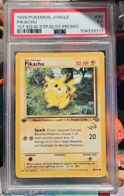 1999 Pokemon Pikachu Jungle 1st Edition W Stamp Duelist Promo PSA 5 - Image 1