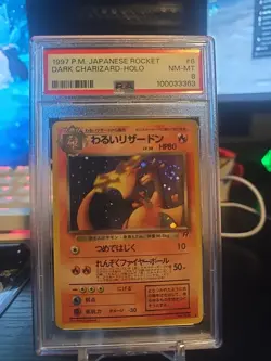 1997 POKEMON JPN ROCKET #6 DARK CHARIZARD-HOLO PSA 8 - Image 1