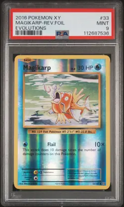 2016 Pokemon Xy Evolutions #33 Magikarp-Rev.Foil Evolutions PSA 9 - Image 1