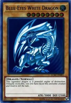 Heavily Played Blue-Eyes White Dragon (Version 2) - LCKC-EN001 - Ultra Rare - Un - Image 1