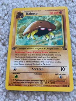 KABUTO Pokemon Card - WOTC - 1st Edition - Fossil - 50/62 - Near Mint NM - Image 1
