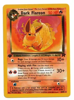 Pokemon Card: Dark Flareon 35/82 1st Edition Team Rocket Set! - Image 1