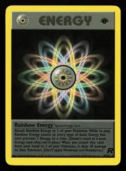 Rainbow Energy 80/82 Rare 1st Edition Team Rocket Pokemon Card - Image 1
