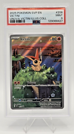 2025 Pokemon SVP EN-SV Black Star Promo Victini Unova Victini Illus Coll PSA 9 - Image 2
