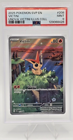 2025 Pokemon SVP EN-SV Black Star Promo Victini Unova Victini Illus Coll PSA 9 - Image 3