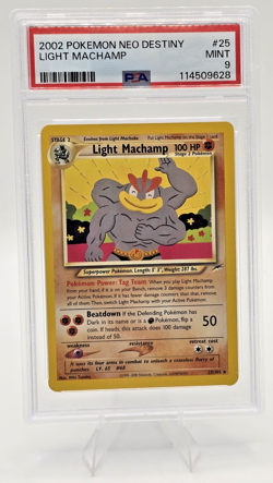 2002 Pokemon Neo Destiny Light Machamp PSA 9, Light Machoke & Machop in PSA 8's - Image 2