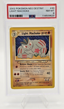 2002 Pokemon Neo Destiny Light Machamp PSA 9, Light Machoke & Machop in PSA 8's - Image 3