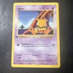 Abra 43/102 1st Edition Base Set WOTC Vintage Pokemon 1999 - Image 1