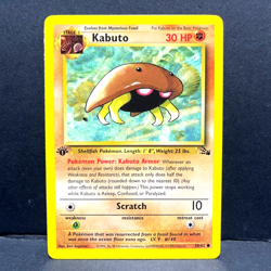 1999 POKEMON FOSSIL KABUTO 50/62 1ST EDITION (COMMON) - Image 1
