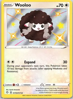 Wooloo SV103/SV122 Shining Fates: Shiny Vault - Pokemon Card - NM - Image 1