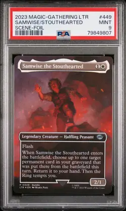 2023 MTG TALES OF MIDDLE-EARTH SCENE-FOIL #449 SAMWISE THE STOUTHEARTED PSA 9 - Image 1