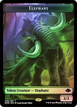 Elephant Token / Marit Lage Token Foil Dominaria Remastered NM MTG - Image 1