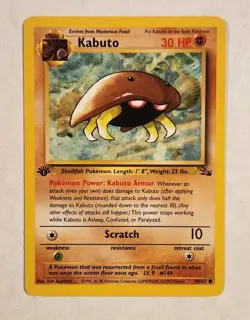 Kabuto 1st Edition 50/62 Fossil Set Pokemon TCG Vintage - Image 1