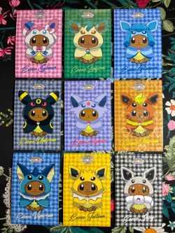 ❤x9 Pokemon Let's Go Eevee Database Peru Set Eevees Ponchos Set Hearts Holo❤ - Image 1