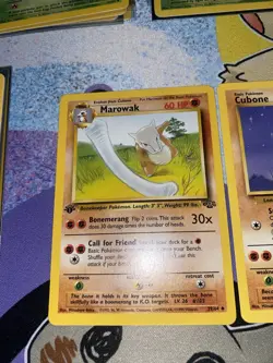 Pokemon TCG 1st Edition Marowak 39/64 Jungle + Cubone 50/64 + Japanese No.104 LP - Image 1