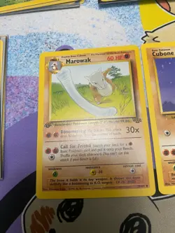Pokemon TCG 1st Edition Marowak 39/64 Jungle + Cubone 50/64 + Japanese No.104 LP - Image 2