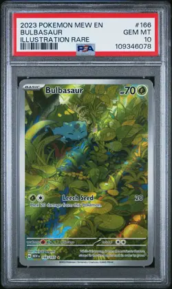 2023 POKEMON MEW EN-151 ILLUSTRATION RARE #166 BULBASAUR PSA 10 - Image 1