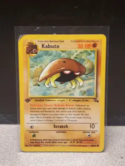 1999 Pokemon Fossil 1st Edition Kabuto Common #50/62 - Image 1