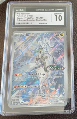 167/159 N'S RESHIRAM 2025 Pokemon JOURNEY TOGETHER Enhanced Stamp CGC 10 GEM 💎 - Image 2