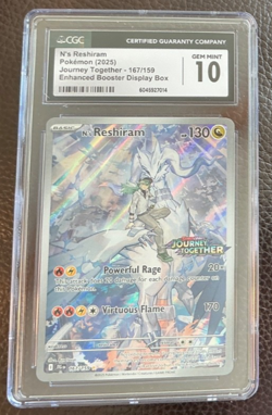 167/159 N'S RESHIRAM 2025 Pokemon JOURNEY TOGETHER Enhanced Stamp CGC 10 GEM 💎 - Image 3