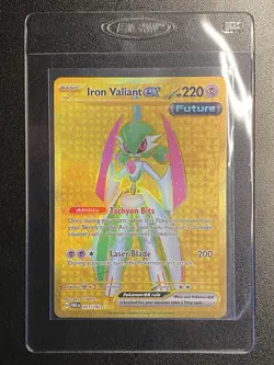 Gold Iron Valiant ex HR 261/182 Pokemon TCG Paradox Rift Hyper Rare - NM - Image 3