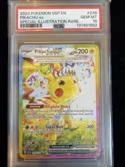 Pikachu ex 238/191 Sv08: Surging Sparks Holo PSA 10 Pokemon - Image 1