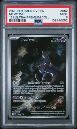 2023 POKEMON SVP EN-SV BLACK STAR PROMO 151 ULTRA-PREM COLL #052 MEWTWO PSA 9 - Image 1