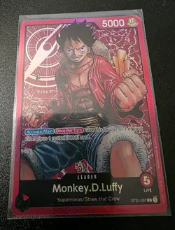 One Piece Monkey.D.Luffy Foil ST01-001 Leader Rare Pre-Erreta Card - Image 1