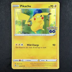 Pokemon TCG Pikachu Pokemon GO 028/078 Holo Rare Stamped Promo Card - Image 1