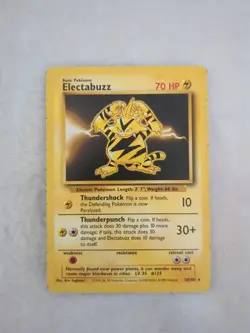 Pokemon TCG Electabuzz Base Set Non-Holo Card 20/102 WOTC MP - Image 1