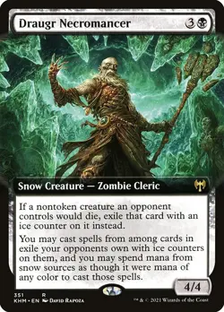 1x Draugr Necromancer - Foil Extended Art NM Eng MTG - Kaldheim - Image 1