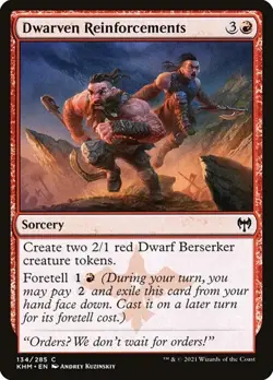 1x Dwarven Reinforcements NM Eng MTG - Kaldheim - Image 1