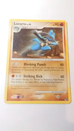 Lucario 2/17 - Cosmos Holo Rare - POP Series 8 - MP - Rescued Pokemon Card - Image 1