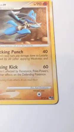 Lucario 2/17 - Cosmos Holo Rare - POP Series 8 - MP - Rescued Pokemon Card - Image 4