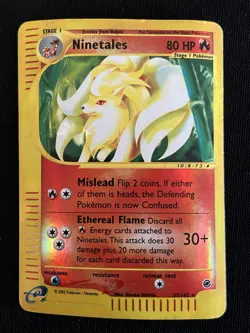 Carta Pokemon Ninetales 57/165 Rare Reverse Expedition Set Base ENG 2002 - Image 1
