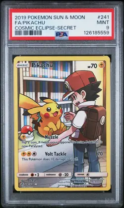 Pokemon Cosmic Eclipse Full Art Pikachu 241/236 Mint PSA 9 Secret Rare - Image 3