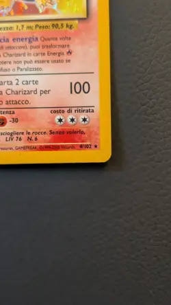 Pokemon Charizard Holo 1st Edition #4/102 Fase 2 ITALIAN Excellent - Image 4
