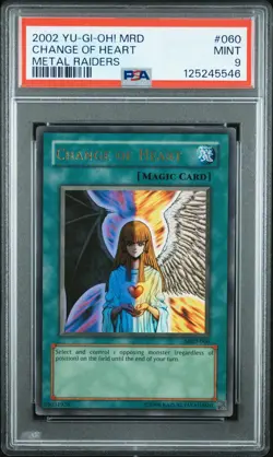 2002 YU-GI-OH! MRD-METAL RAIDERS #060 CHANGE OF HEART PSA 9 - Image 1