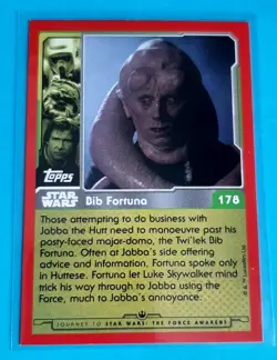 STAR WARS : Bib Fortuna #178 Topps UK Foil Trading Card - THE FORCE AWAKENS - Image 2